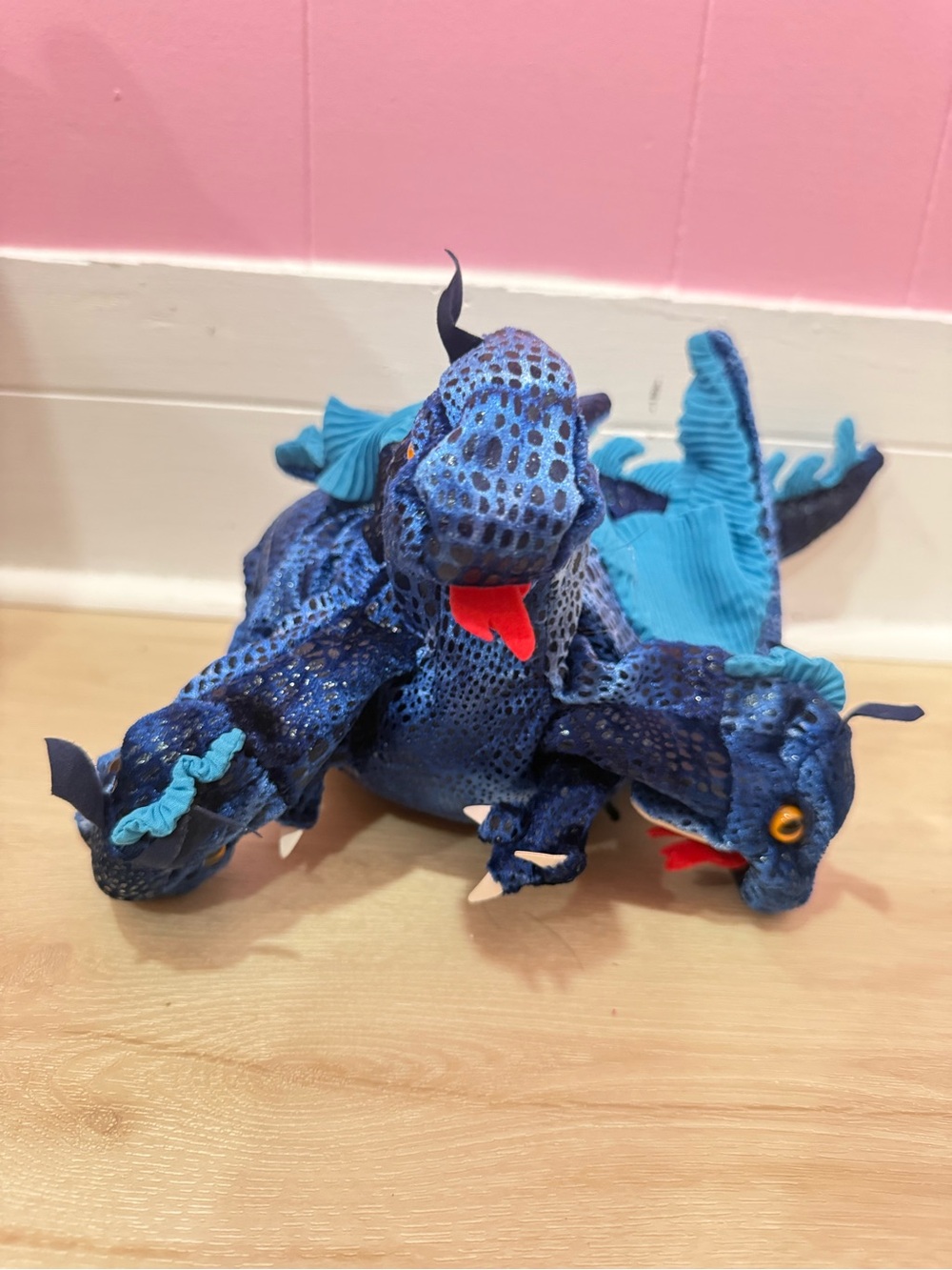 Blue Three-Headed Dragon Plush Toy - Kids Toys